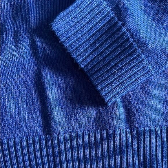 Worthington Thunder Blue Long Sleeve V Neck Fine Knit Sweater NWT Super … - Picture 11 of 11